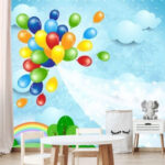 Wall murals Green balloon with reflection