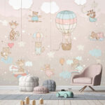 Wall murals Wall mural of animals and balloons