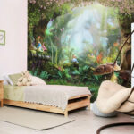 Wall murals Mushroom house in the grass