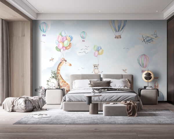 Watercolor of a rhinoceros and fox Wall murals Watercolor of a rhinoceros and fox