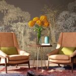 Wall murals Majestic trees in artistic arrangement