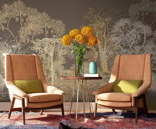 Wall murals Majestic trees in artistic arrangement Wall murals Majestic trees in artistic arrangement