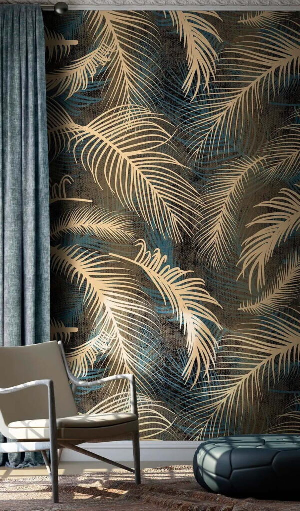 Wall murals Pattern of palm leaves Wall murals Pattern of palm leaves
