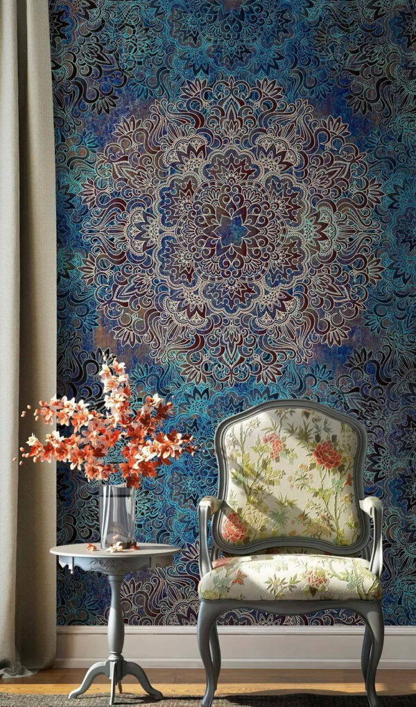 Blue and white pattern Wall murals Blue and white pattern