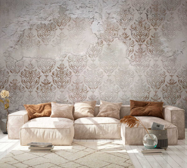 Faded wallpaper with intricate patterns Wall murals Faded wallpaper with intricate patterns