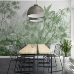 Wall murals Jungle landscape with lush vegetation.