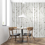 Wall murals Winter birch trees pattern design.