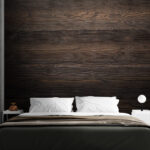 Wall murals Dark wooden plank texture background.