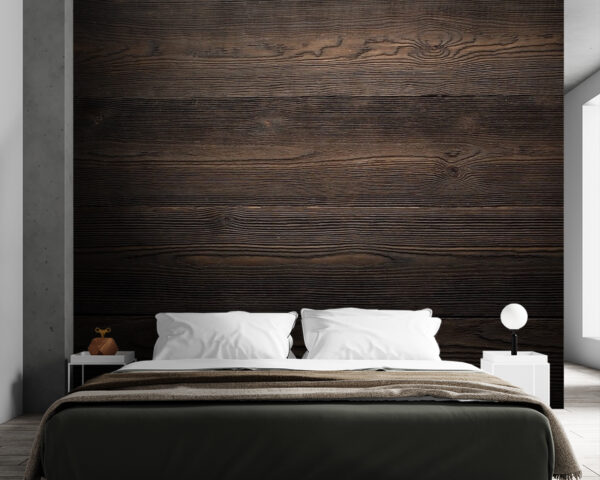 Dark wooden plank texture background Wall murals Dark wooden plank texture background