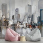Wall murals Glass triangle object with a white background