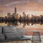 Wall murals Reflection of a city in water