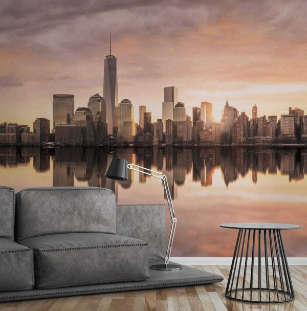 Reflection of a city in water Wall murals Reflection of a city in water