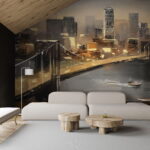 Wall murals Bridge over a city