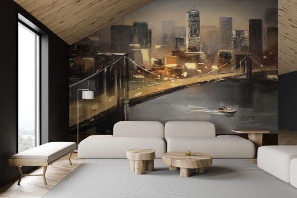 Wall murals Bridge over a city Wall murals Bridge over a city