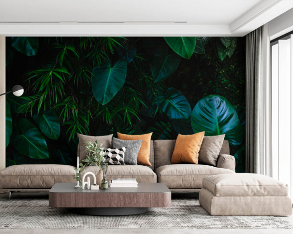 Wall murals Group of green leaves Wall murals Group of green leaves