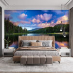 Wall murals Lake surrounded by trees and mountains