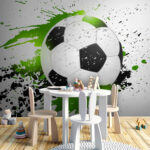Wall murals Soccer ball with artistic splatter.
