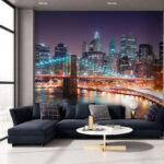 Wall murals City skyline at night