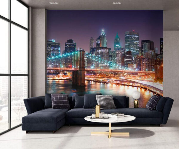 City skyline at night Wall murals City skyline at night