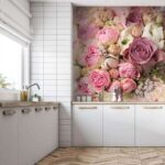 Wall murals Bouquet of pink and white roses