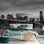 Wall murals Body of water with lights in the background
