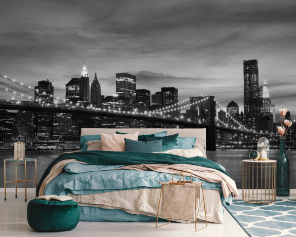 Body of water with lights in the background Wall murals Body of water with lights in the background