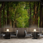 Wall murals Path with trees on the side