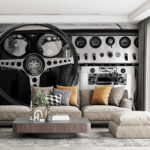 Wall murals Classic dashboard with detailed controls