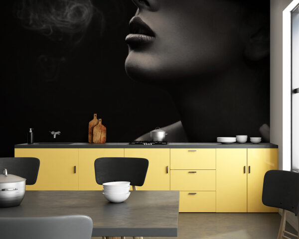 Wall murals Woman wearing a hat and smoking Wall murals Woman wearing a hat and smoking