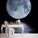 Wall murals Full moon over water