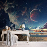 Wall murals Mountain with snow on top