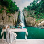 Wall murals Waterfall in a rocky area