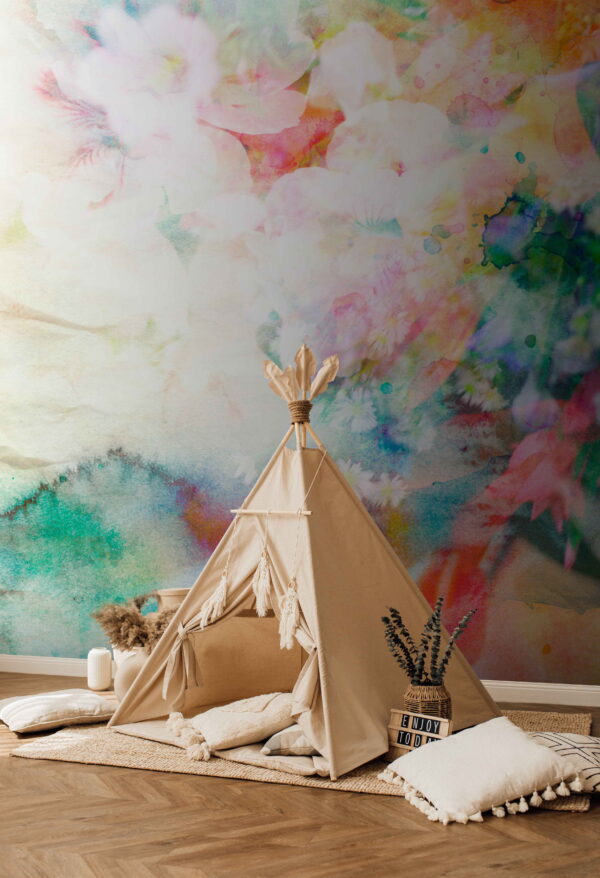 Wall murals Colorful flower painting Wall murals Colorful flower painting