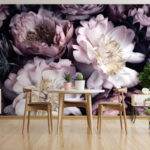 Wall murals Blossoming flowers in soft hues.