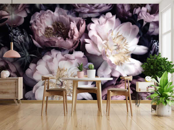Blossoming flowers in soft hues Wall murals Blossoming flowers in soft hues