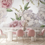 Wall murals Delicate watercolor flowers in bloom.