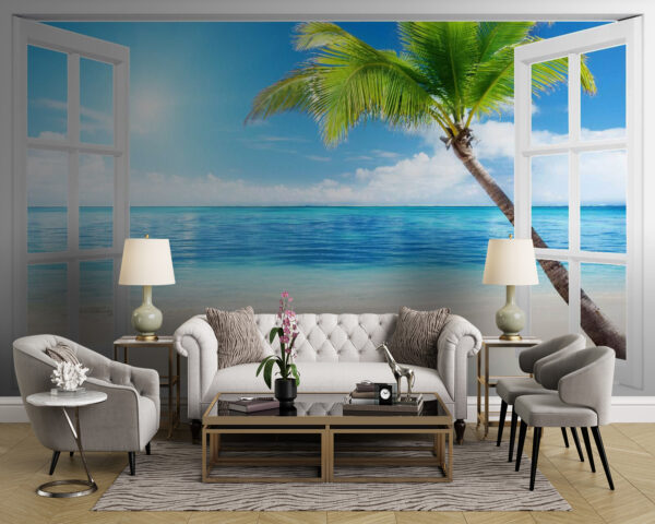 Wall murals Door open to a beach Wall murals Door open to a beach