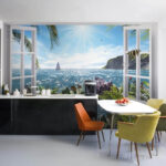 Wall murals Window with a view of the ocean
