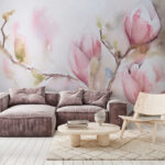 Wall murals Watercolor painting of a tulip