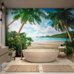 Wall murals Person standing on a beach