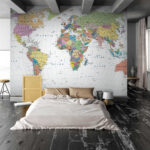 Wall murals Map of australia with black text