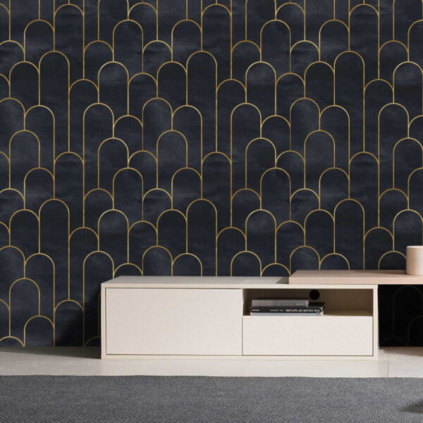 Elegant black arches with subtle lines Wall murals Elegant black arches with subtle lines