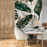 Wall murals Tropical leaves with abstract patterns.