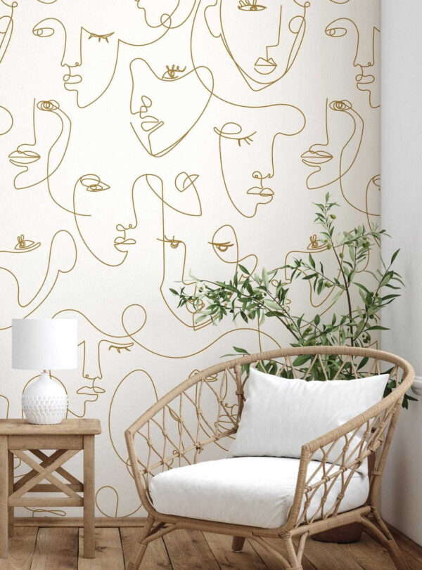 Yellow circle with a white background Wall murals Yellow circle with a white background