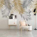 Wall murals Delicate butterflies among lush leaves