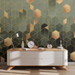 Wall murals Geometric pattern with metallic accents.