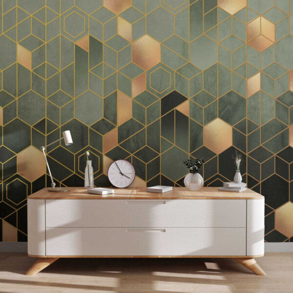 Geometric pattern with metallic accents Wall murals Geometric pattern with metallic accents