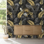 Wall murals Elegant tropical leaves pattern design.