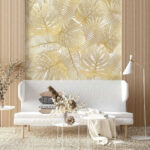 Wall murals Tropical leaf pattern in soft hues.