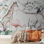 Wall murals Watercolor of a rhinoceros